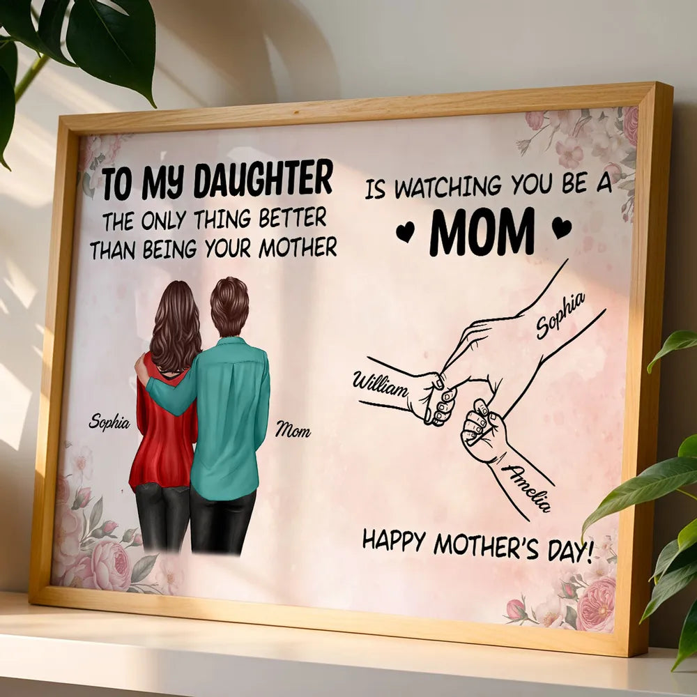 Personalized Mother's Day Canvas for Daughter - Sentimental Gift with Custom Names Poster or Canvas MagicInPrints