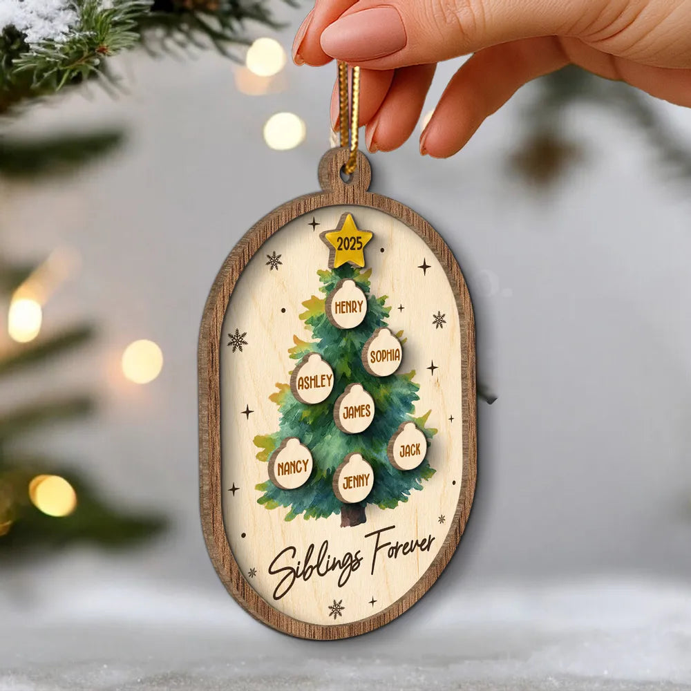 Personalized Family Christmas Ornament for Siblings - Holiday Tree Decoration Ornament MagicInPrints