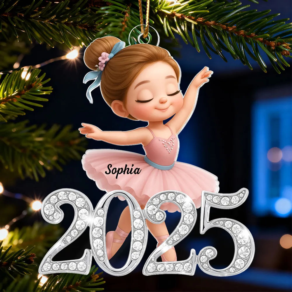 Personalized Ballerina Christmas Ornament for Kids - 2025 Holiday Keepsake Ornament MagicInPrints