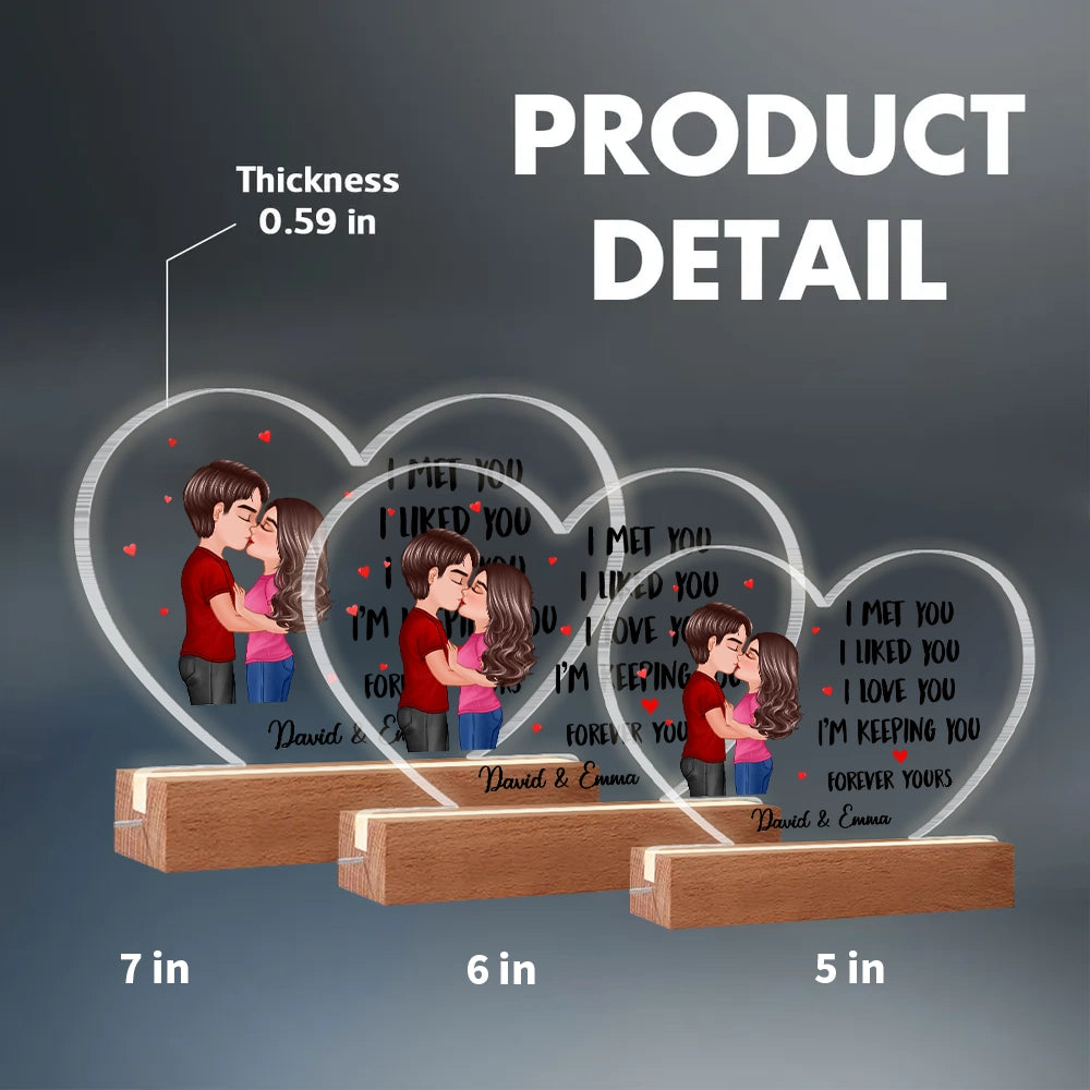 Personalized Heart-Shaped LED Lamp for Couples - Romantic Gift Plaque MagicInPrints
