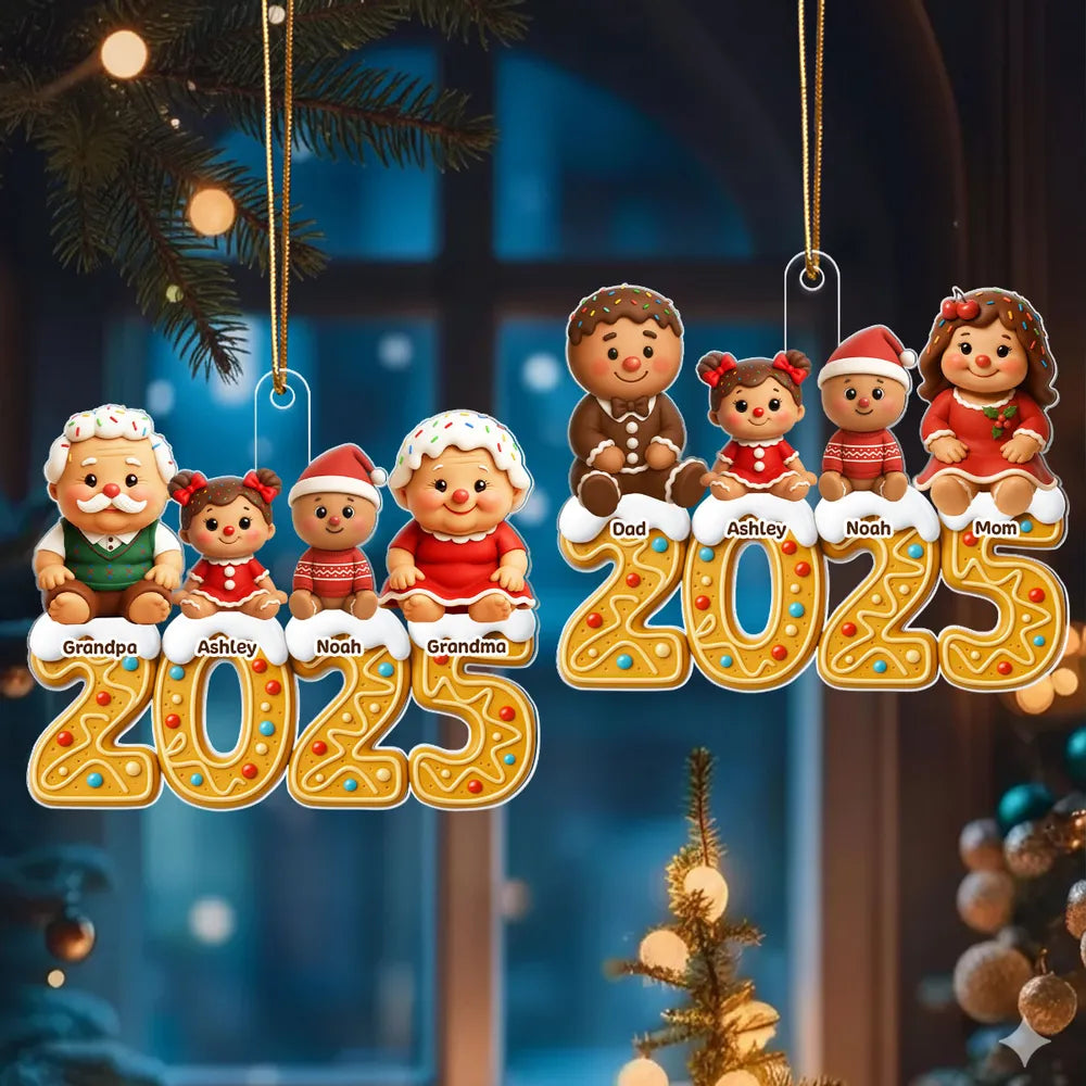 Personalized Family Christmas Ornament 2025 - Grandparents and Kids Ornament MagicInPrints