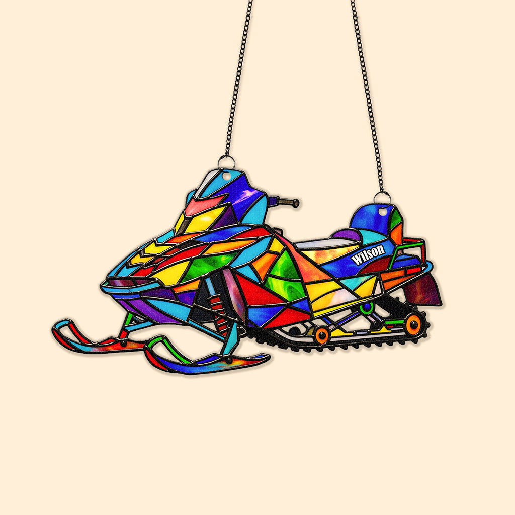 Ignite Your Passion – Custom Snowmobile Suncatcher - Perfect Personalized Gift for Snowmobile Lovers Ornament MagicInPrints