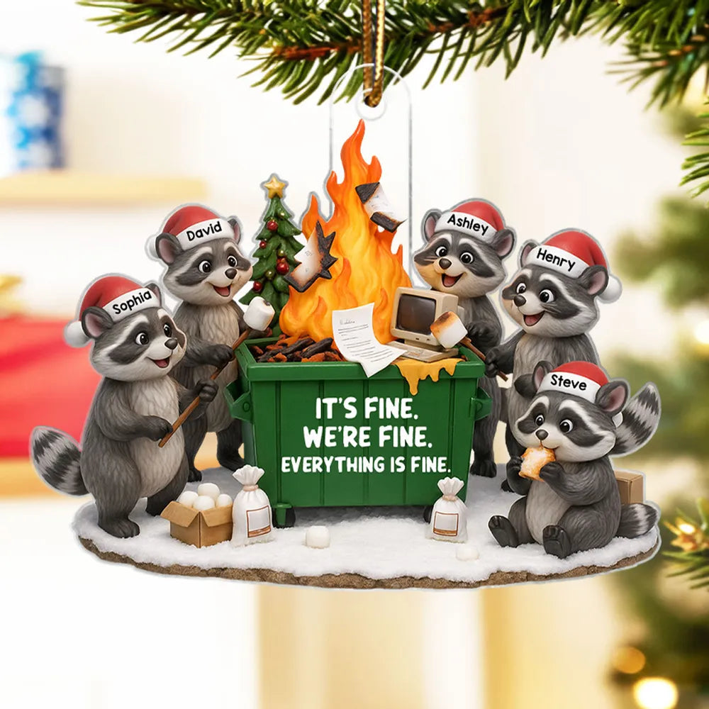 Personalized Raccoon Family Christmas Ornament - Funny Holiday Decor Ornament MagicInPrints