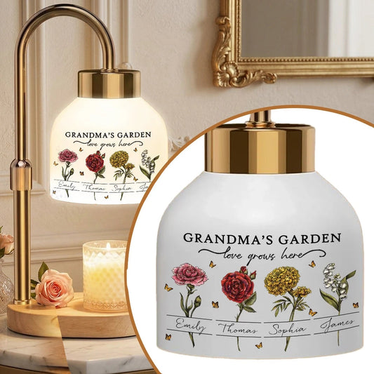 Personalized Grandma's Garden Lamp for Family - Sentimental Gift Lamp MagicInPrints