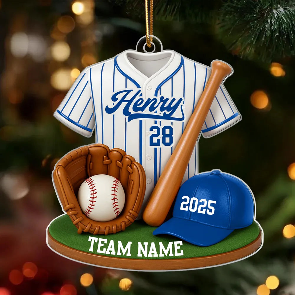 Personalized Baseball Ornament for Fans - Custom Team and Name Ornament MagicInPrints