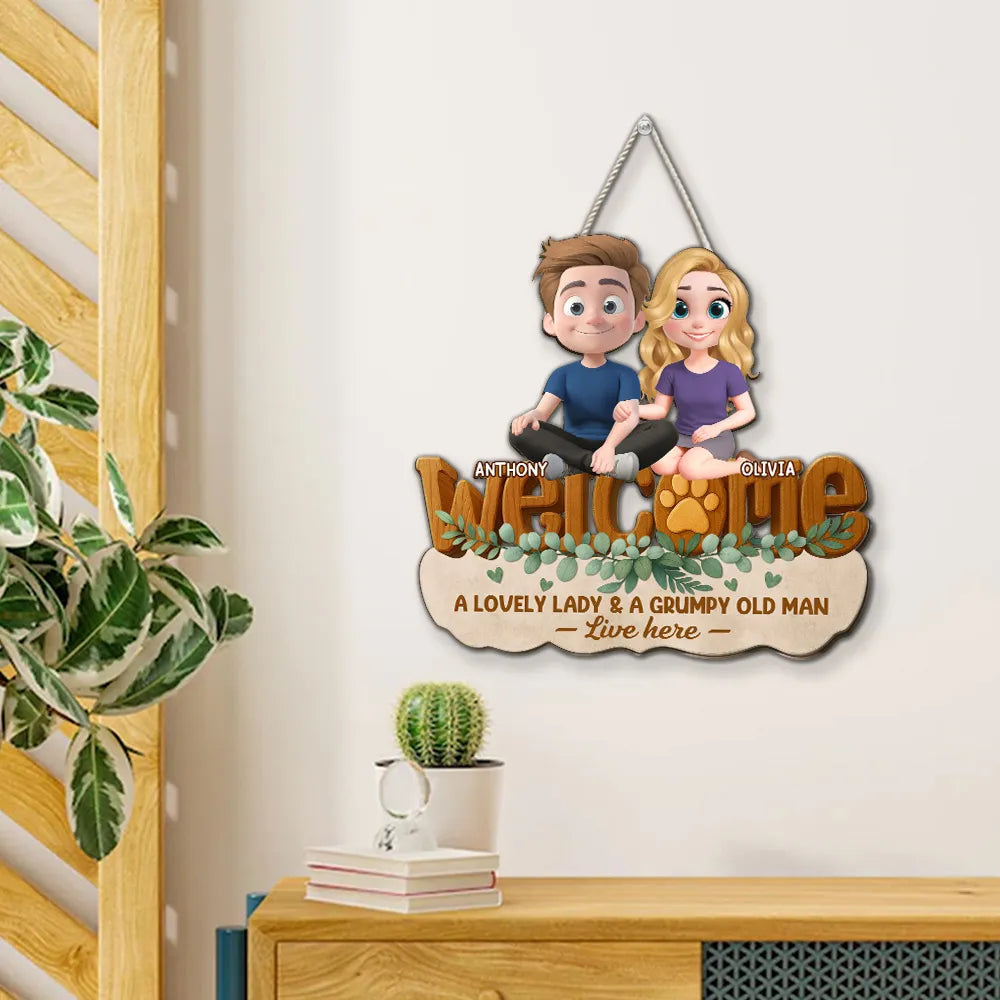Personalized Couple Welcome Sign for Home - Funny Gift for Grandparents Sign MagicInPrints