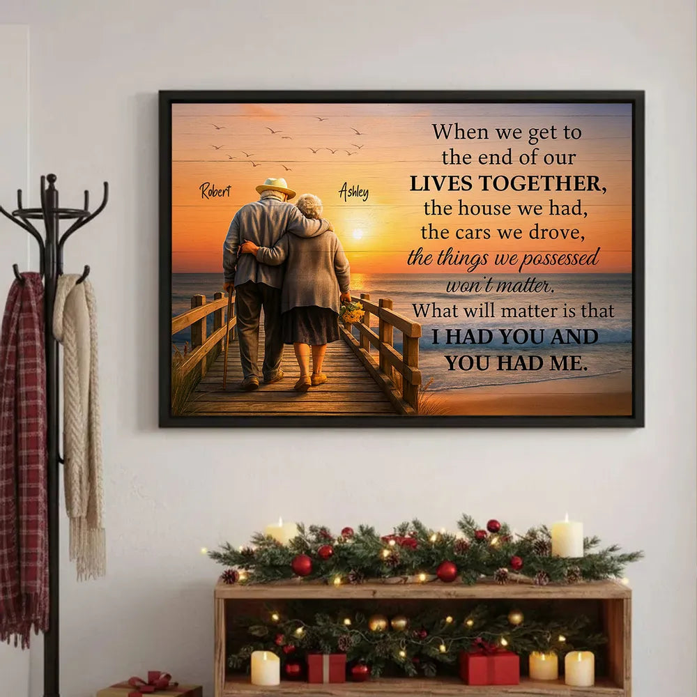 Personalized Canvas Print for Couples - Sentimental Sunset Walk Quote Poster or Canvas MagicInPrints