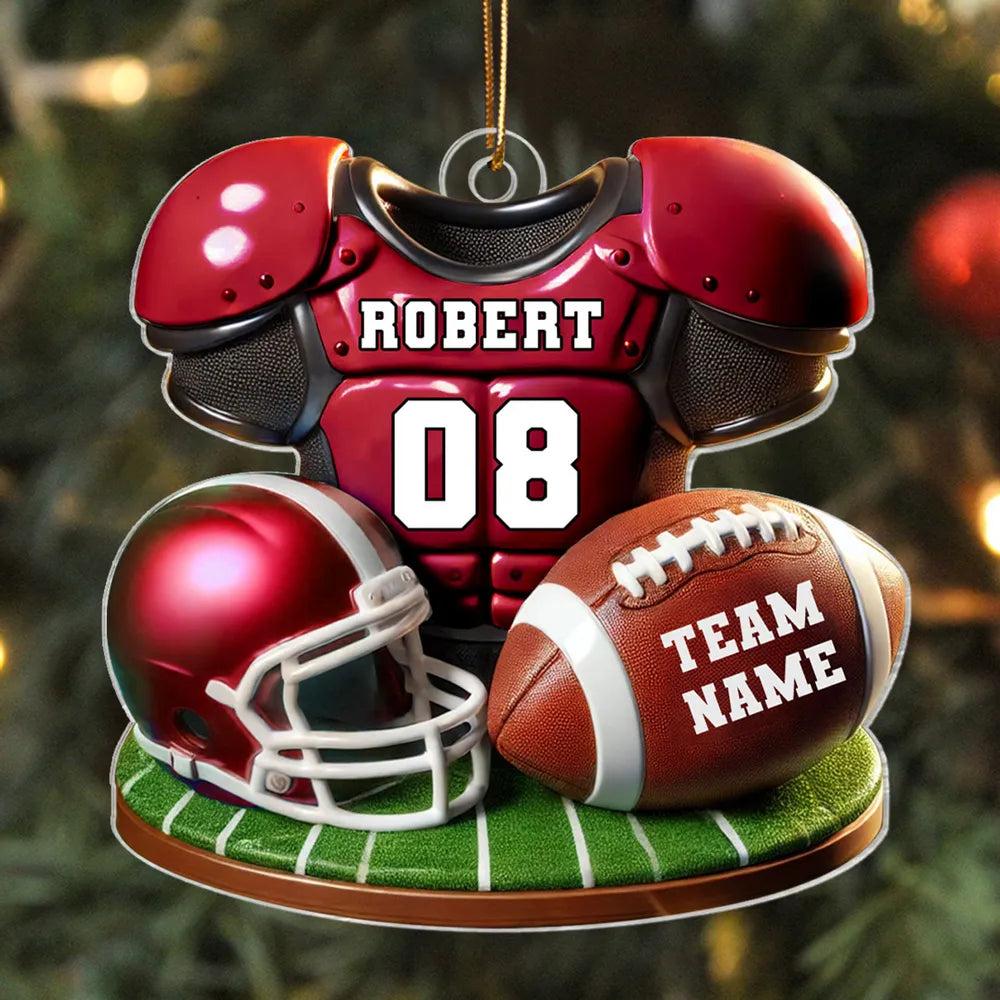 Personalized Football Ornament for Fans - Custom Jersey and Team Name Ornament MagicInPrints