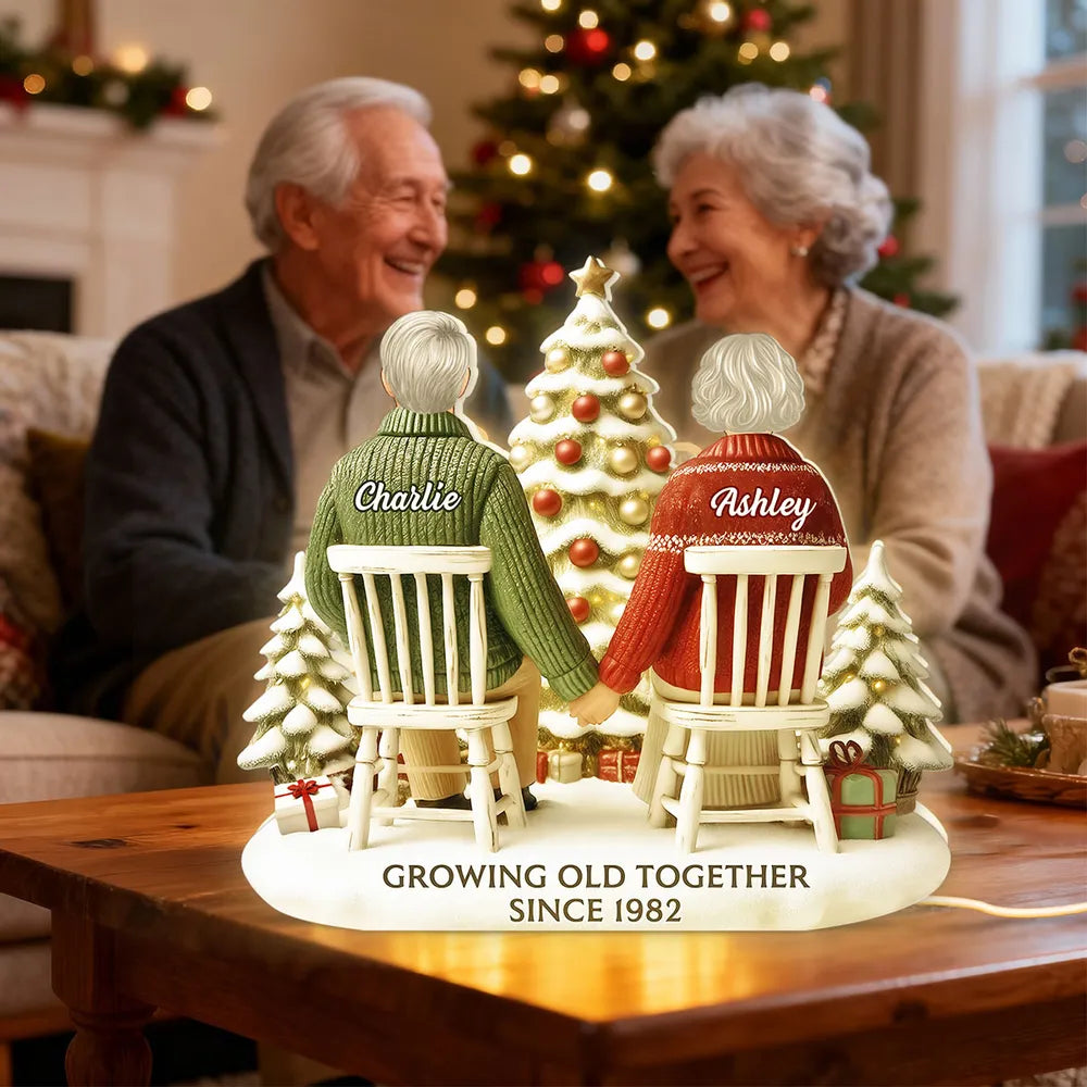 Personalized Couple Christmas Ornament - Growing Old Together Since 1982 Plaque MagicInPrints
