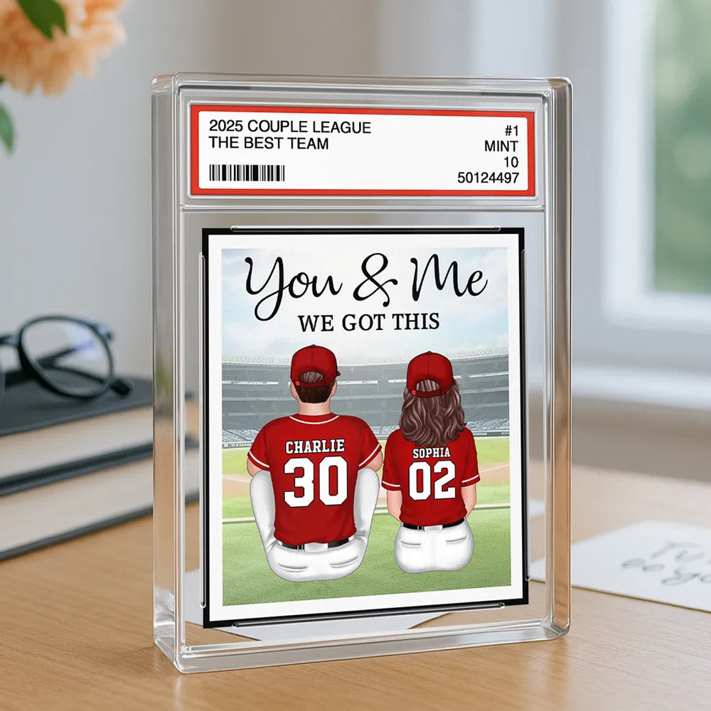 Personalized Couple Baseball Card Display - Romantic Gift for Sports Fans Plaque MagicInPrints