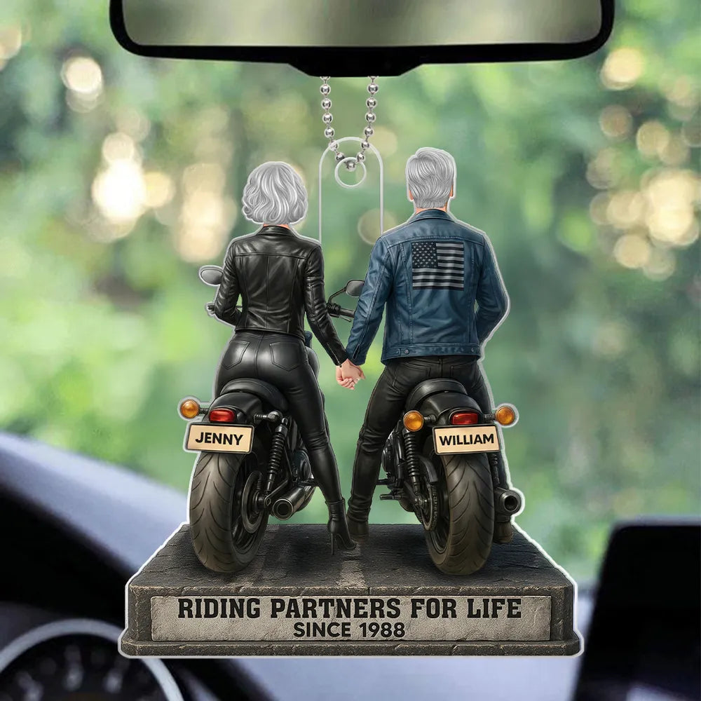 Custom Motorcycle Couple Figurine for Bikers - Anniversary Gift Plaque MagicInPrints