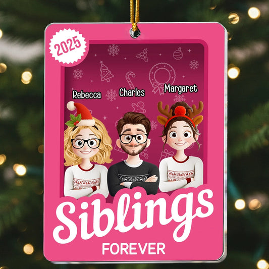 Personalized Christmas Sibling Ornament - Custom Family Keepsake 2025 Ornament MagicInPrints