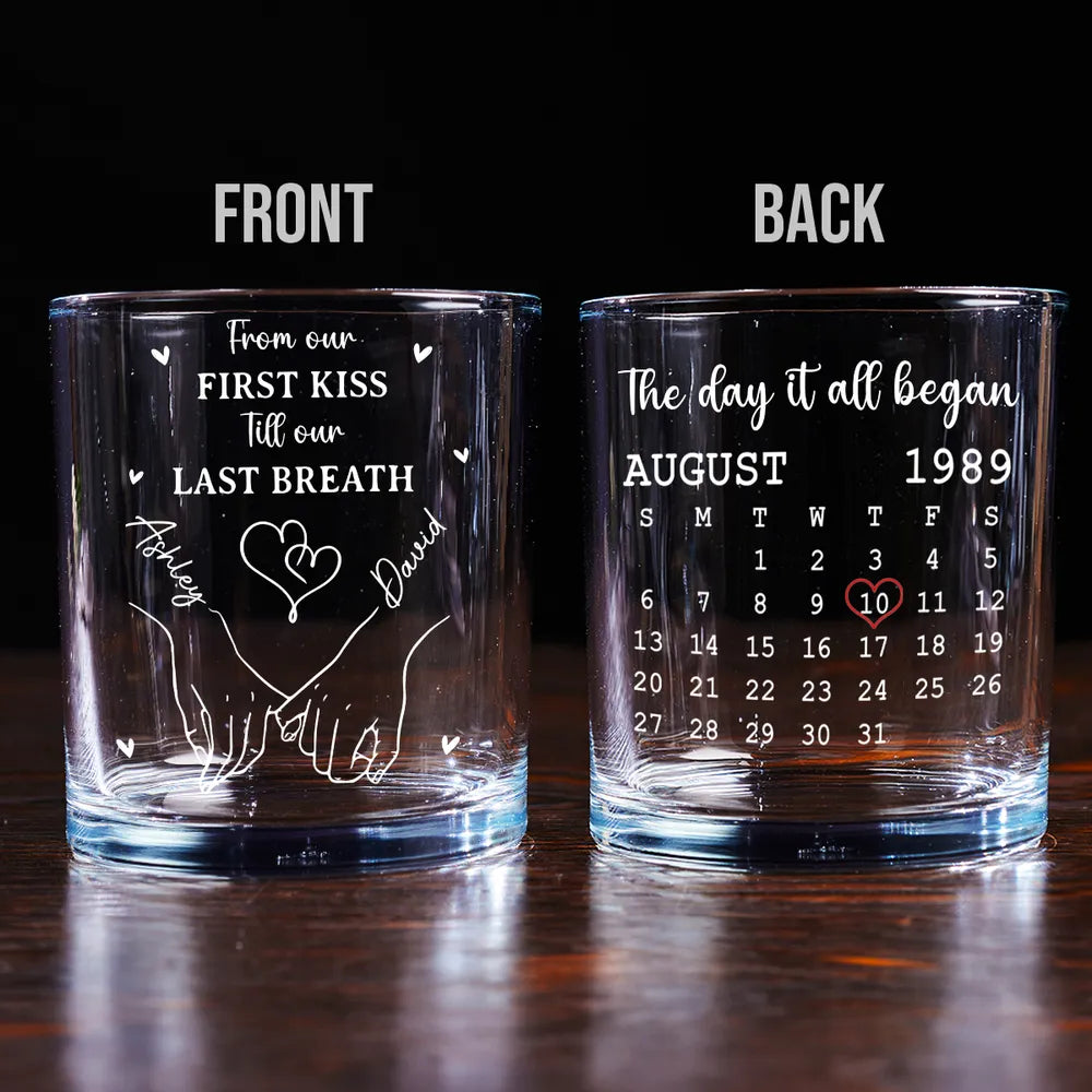 Personalized Anniversary Whiskey Glasses for Couples - Romantic Gift Cup MagicInPrints