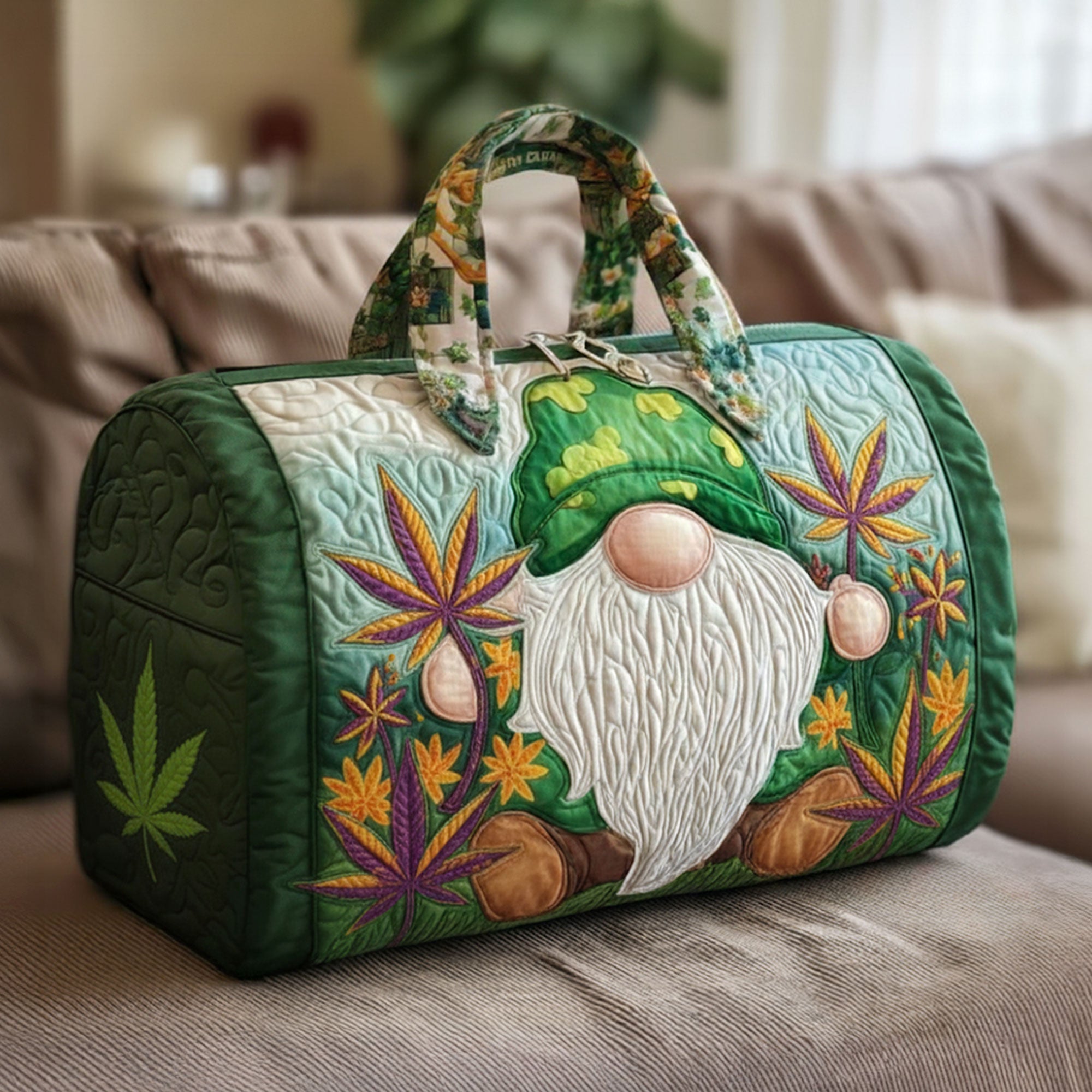 Chill Gnome Quilted Duffle Bag Personalized Gifts For Gnome Lovers Quilted Duffle Bag MagicInPrints