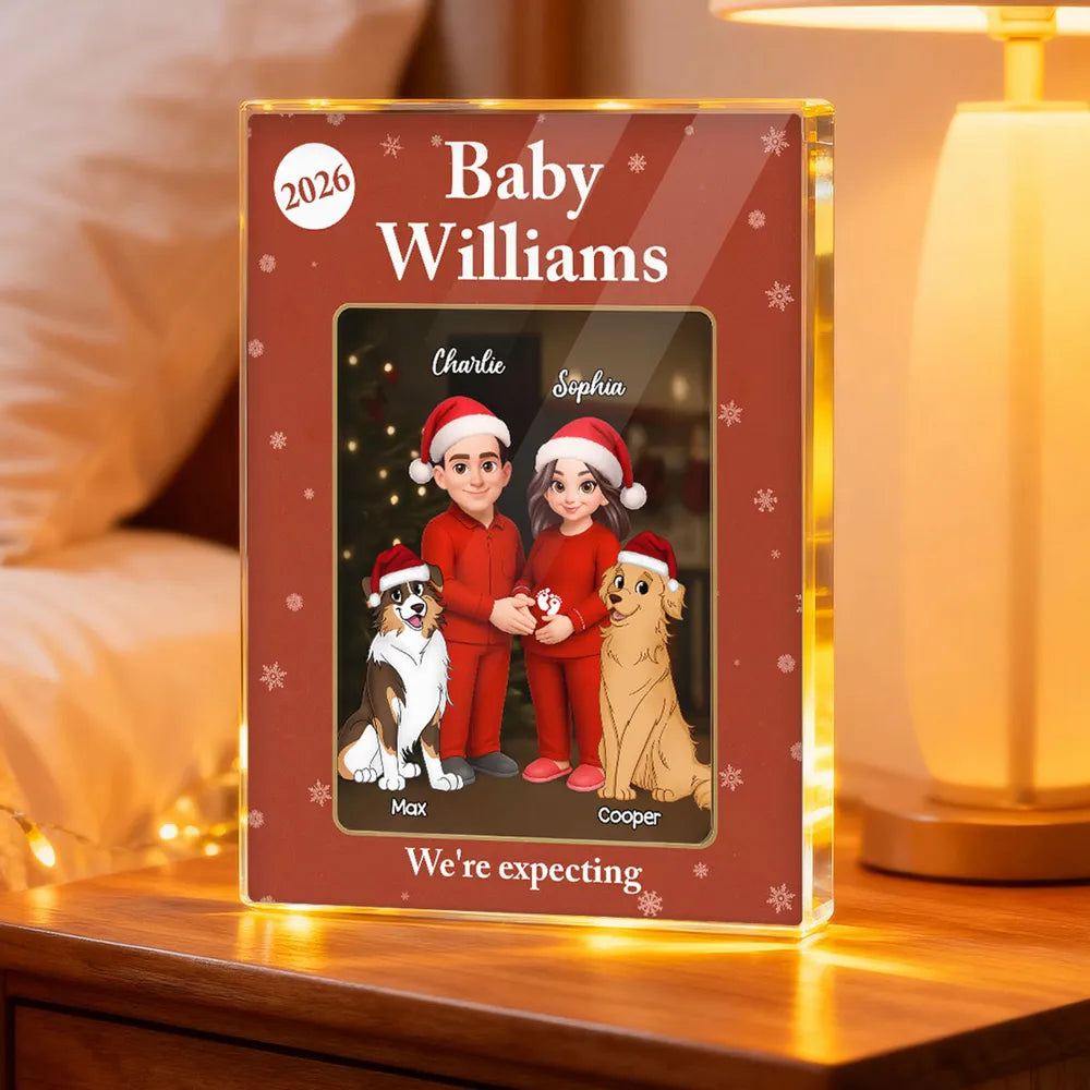 Personalized Family Christmas Ornament for Expecting Parents - Holiday Announcement Keepsake Plaque MagicInPrints