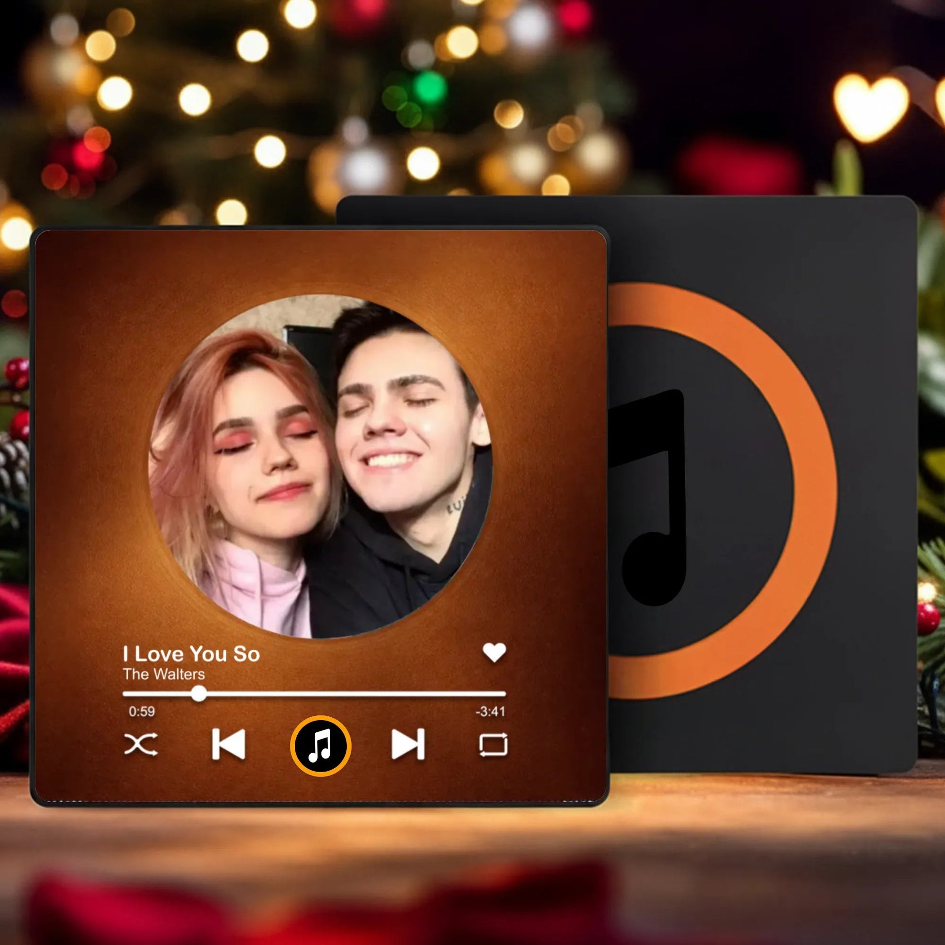Custom Music Plaque for Couples with Photo and Song - Romantic Gift Fridge Magnet MagicInPrints