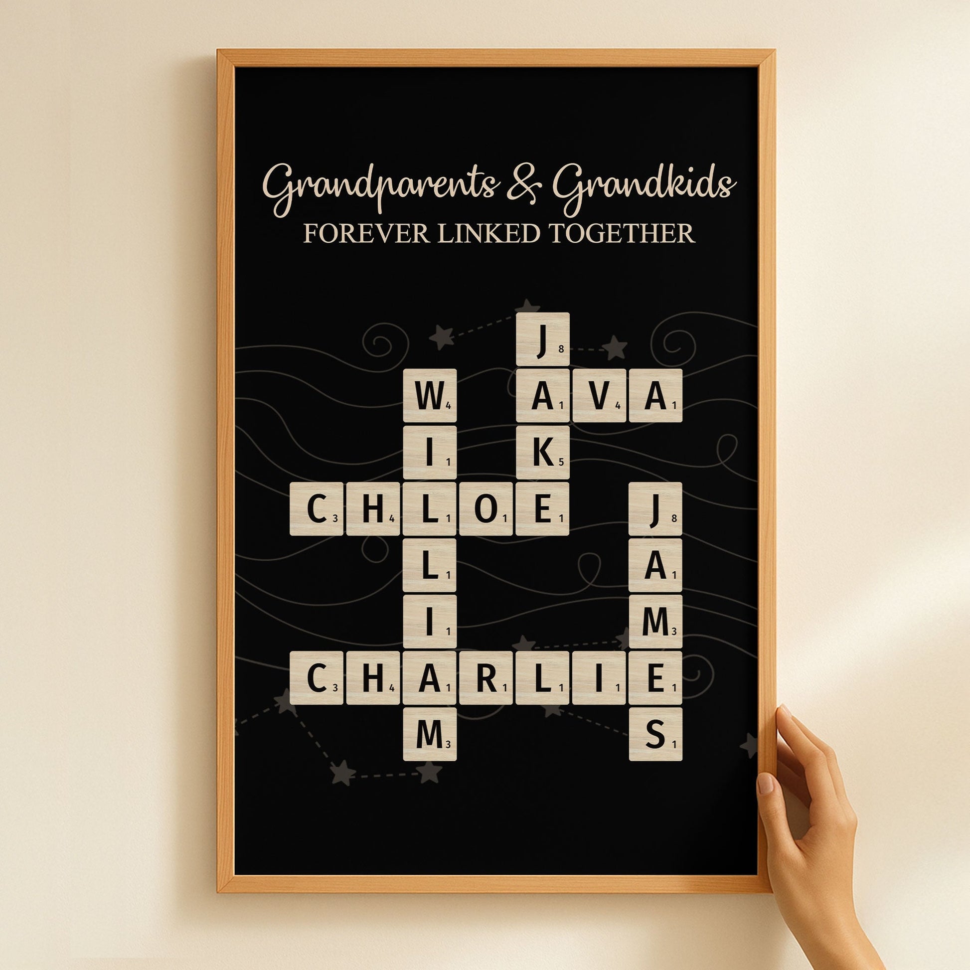 Personalized Family Crossword Canvas - Grandparents & Grandkids Gift Poster or Canvas MagicInPrints