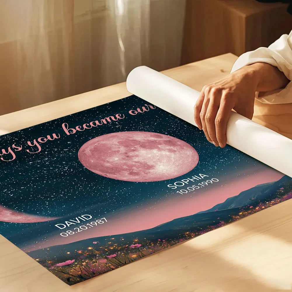 Personalized Moon Phase Canvas for Mom - Sentimental Gift with Dates Poster or Canvas MagicInPrints