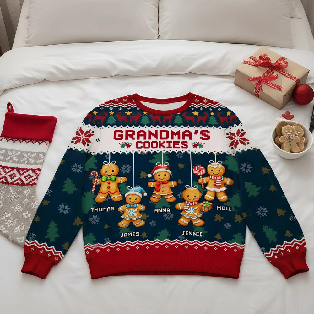 Personalized Grandma's Cookies Christmas Sweater - Family Holiday Gift Cloth MagicInPrints