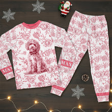 Load image into Gallery viewer, &quot;Pajama Dreams with Your Furry Friend&quot; - Toile de Jouy Pajama Set - Customizable Gifts for Dog Lovers Pajama Set MagicInPrints
