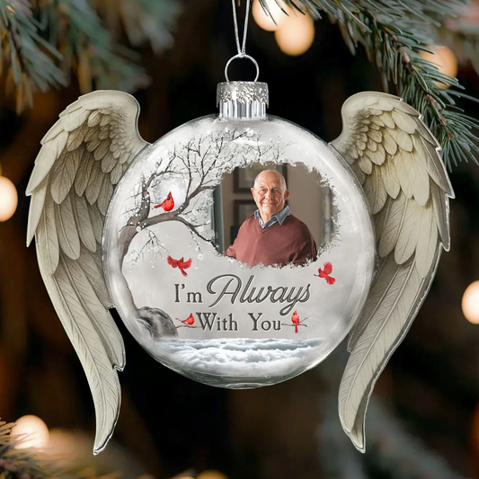 Personalized Memorial Christmas Ornament with Angel Wings - Sentimental Holiday Keepsake Ornament MagicInPrints