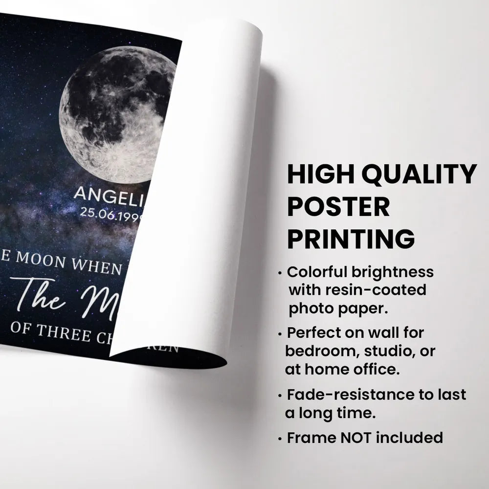 Personalized Moon Phase Family Canvas for Mothers - Sentimental Gift Poster or Canvas MagicInPrints