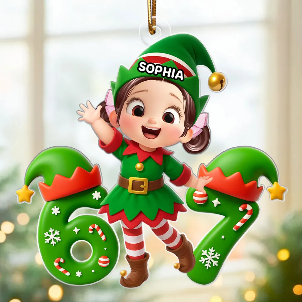 Personalized Elf Christmas Ornament for Kids - Festive Holiday Decor Ornament MagicInPrints