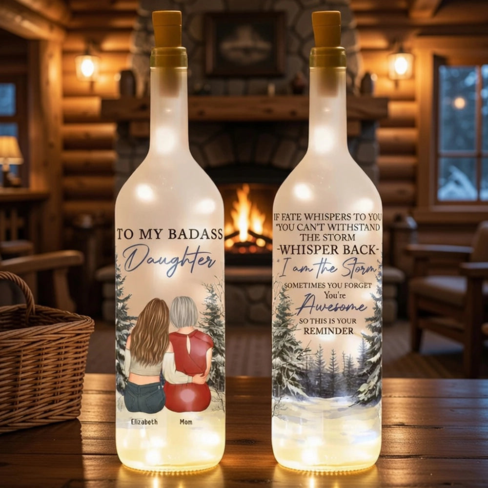 Personalized LED Wine Bottle Lamp for Daughter - Sentimental Gift Lamp MagicInPrints