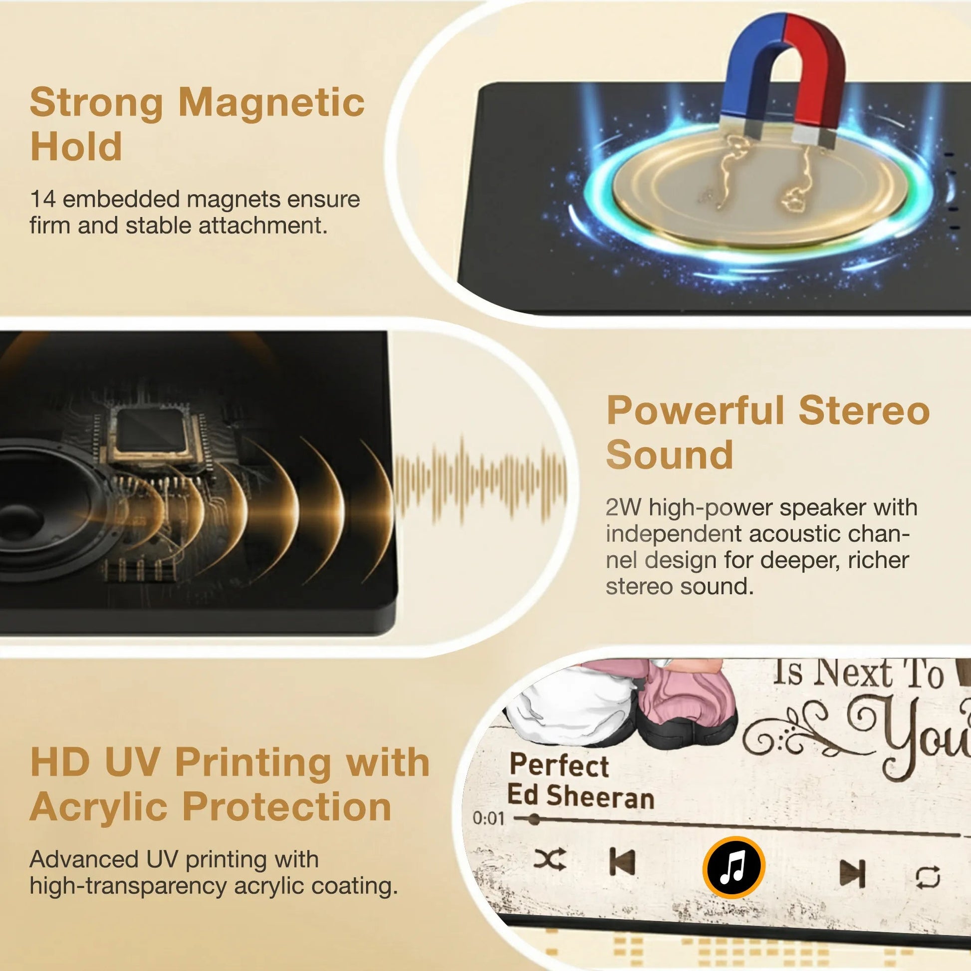 Personalized Music Plaque for Couples - Romantic Gift for Christmas Fridge Magnet MagicInPrints