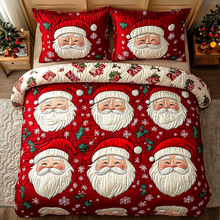Load image into Gallery viewer, Spread Holiday Joy with Santa – Personalized Quilted Bedding Set – Gift for Family &amp; Friends Quilted Bedding Set V2 MagicInPrints
