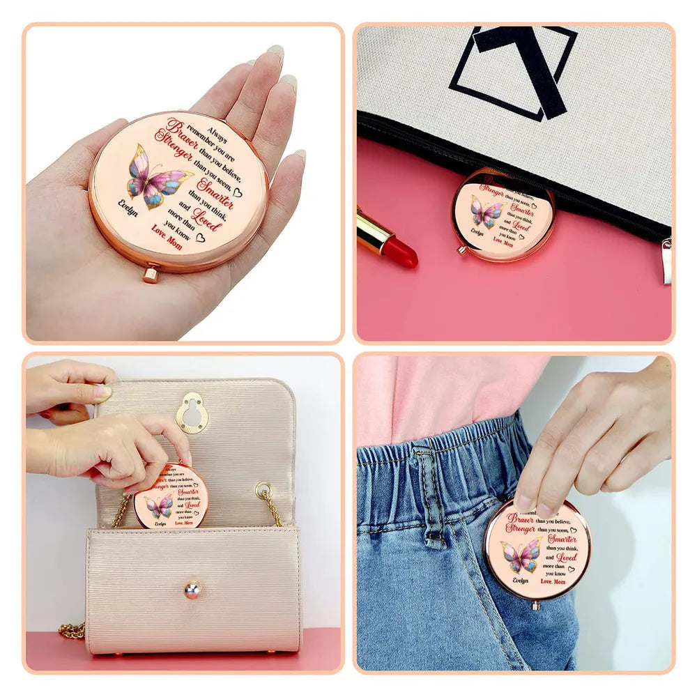Personalized Compact Mirror for Daughter - Sentimental Gift from Mom Beauty Tools MagicInPrints