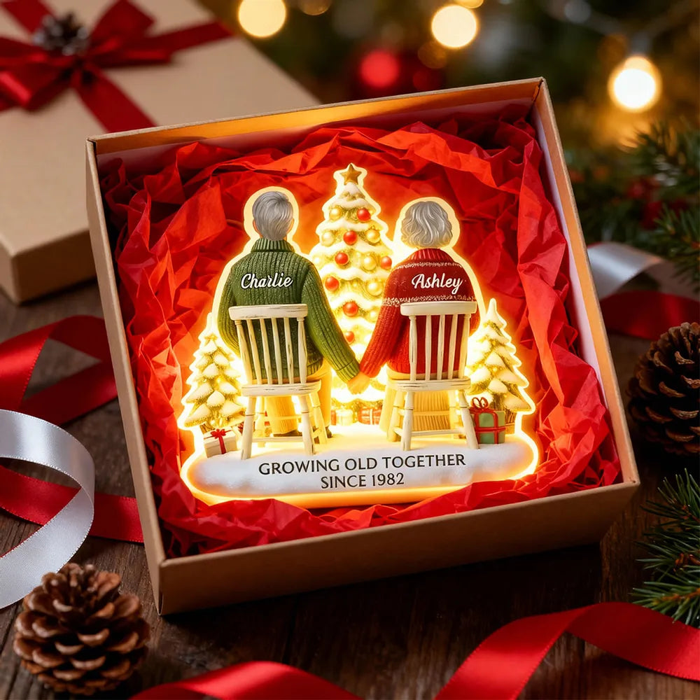 Personalized Couple Christmas Ornament - Growing Old Together Since 1982 Plaque MagicInPrints