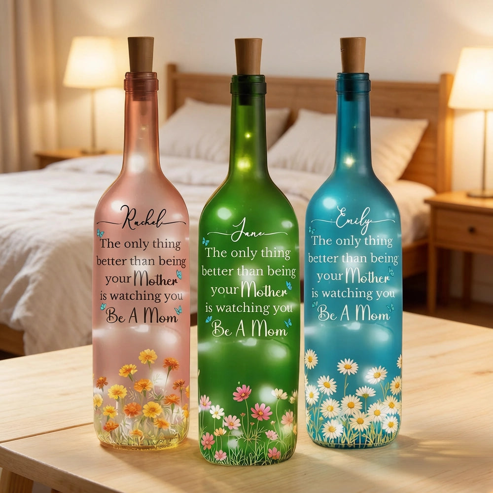 Personalized LED Wine Bottle Lamp for Mothers - Sentimental Gift for Home Decor Lamp MagicInPrints