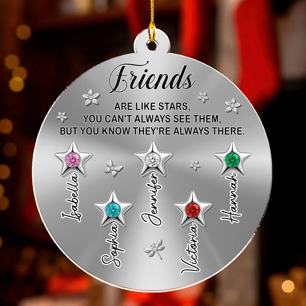 Personalized Sisters Christmas Ornament with Birthstones - Sentimental Holiday Gift Ornament MagicInPrints