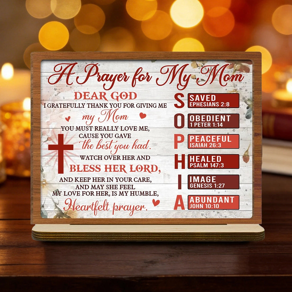 Personalized Prayer Plaque for Mom - Heartfelt Christian Gift for Mother's Day Plaque MagicInPrints