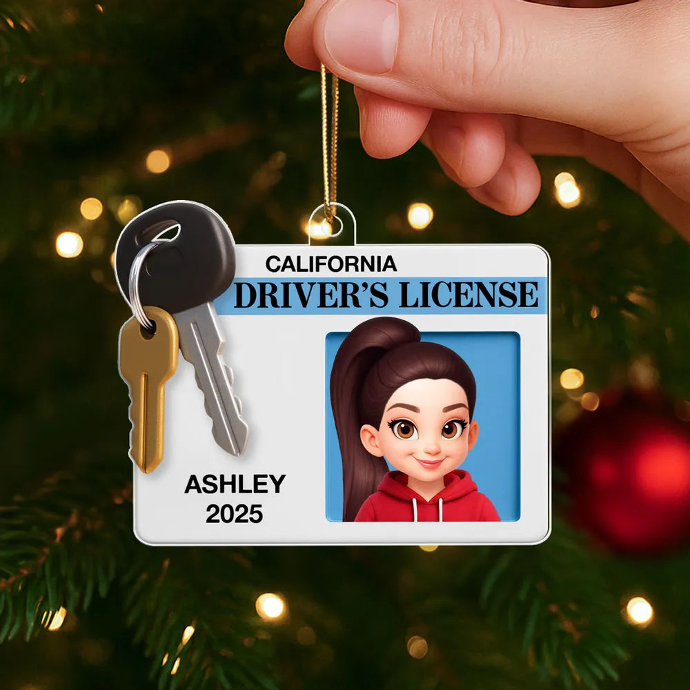 Custom Cartoon Driver's License Keychain for Teens - Fun Novelty Gift Ornament MagicInPrints