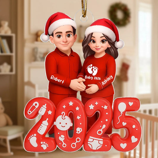 Personalized Couple Christmas Ornament for Expecting Parents - 2025 Holiday Keepsake Ornament MagicInPrints