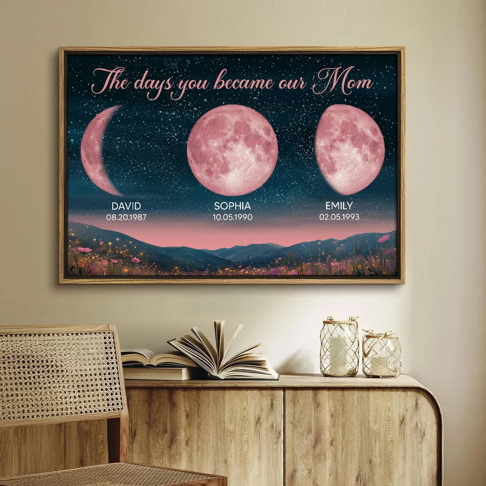 Personalized Moon Phase Canvas for Mom - Sentimental Gift with Dates Poster or Canvas MagicInPrints