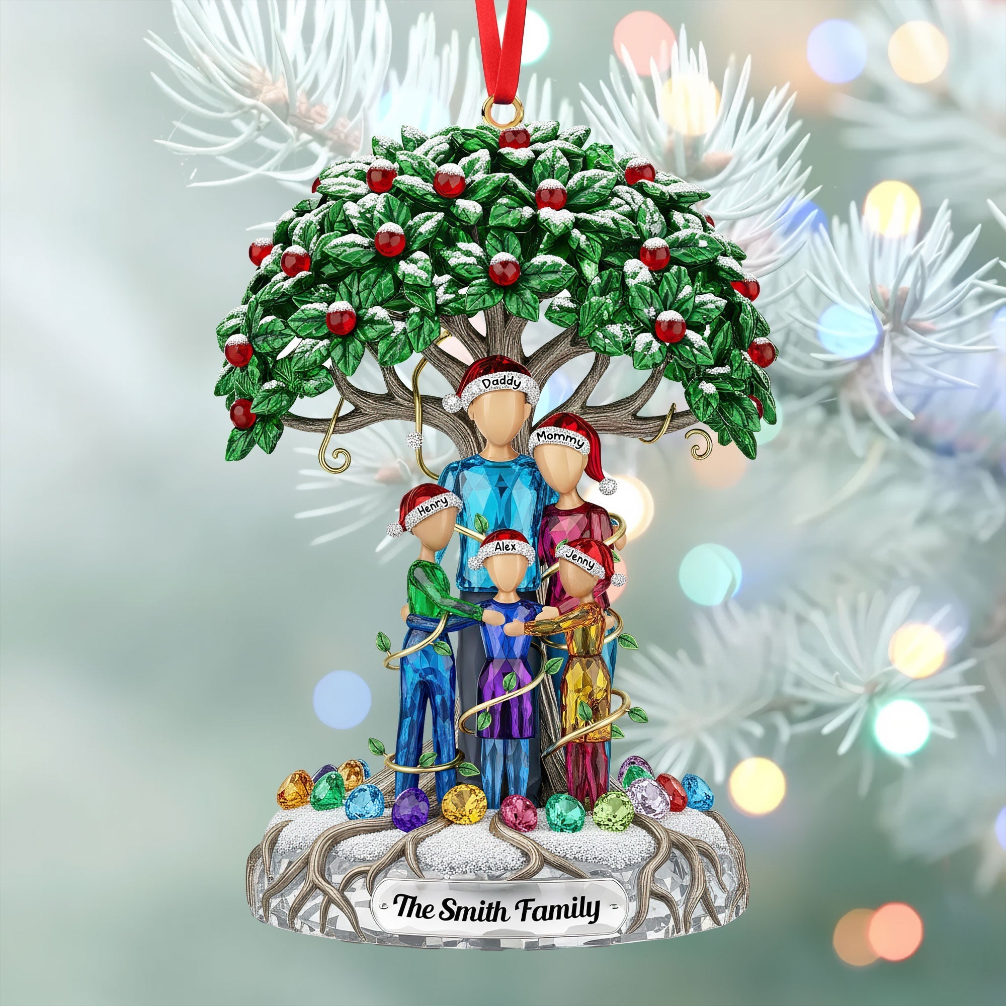 Celebrate Your Family's Love - Personalized Family Tree Ornament Ornament PopCulturePrints