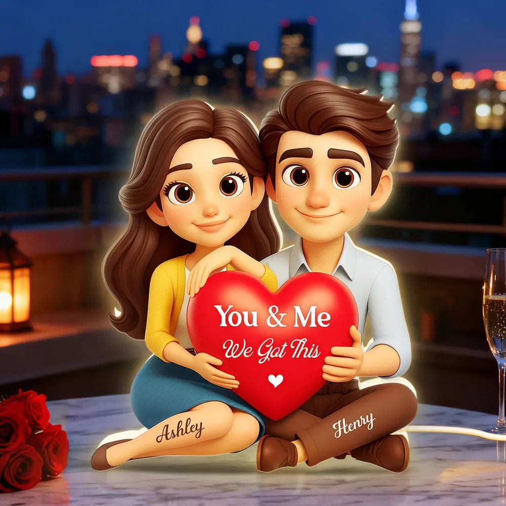Personalized Couple Figurine Romantic Gift Custom Names - Valentine's Day Plaque MagicInPrints