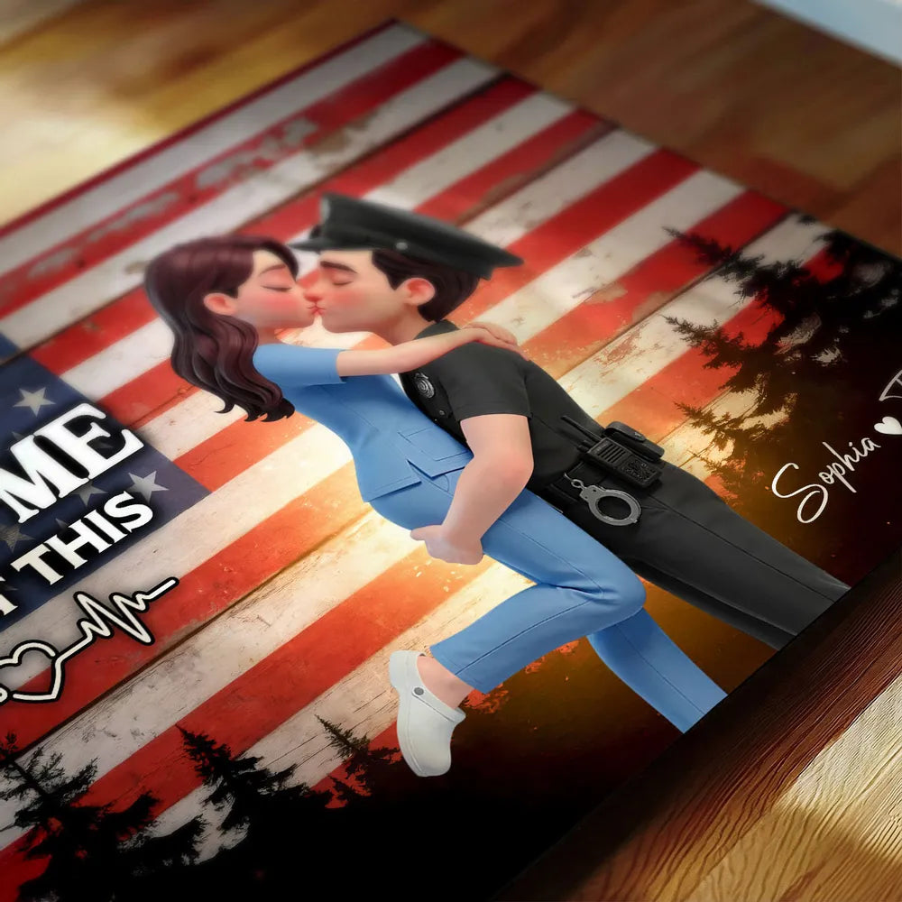 Personalized Couple Canvas Art for Police Officers - Romantic Home Decor Gift Poster or Canvas MagicInPrints