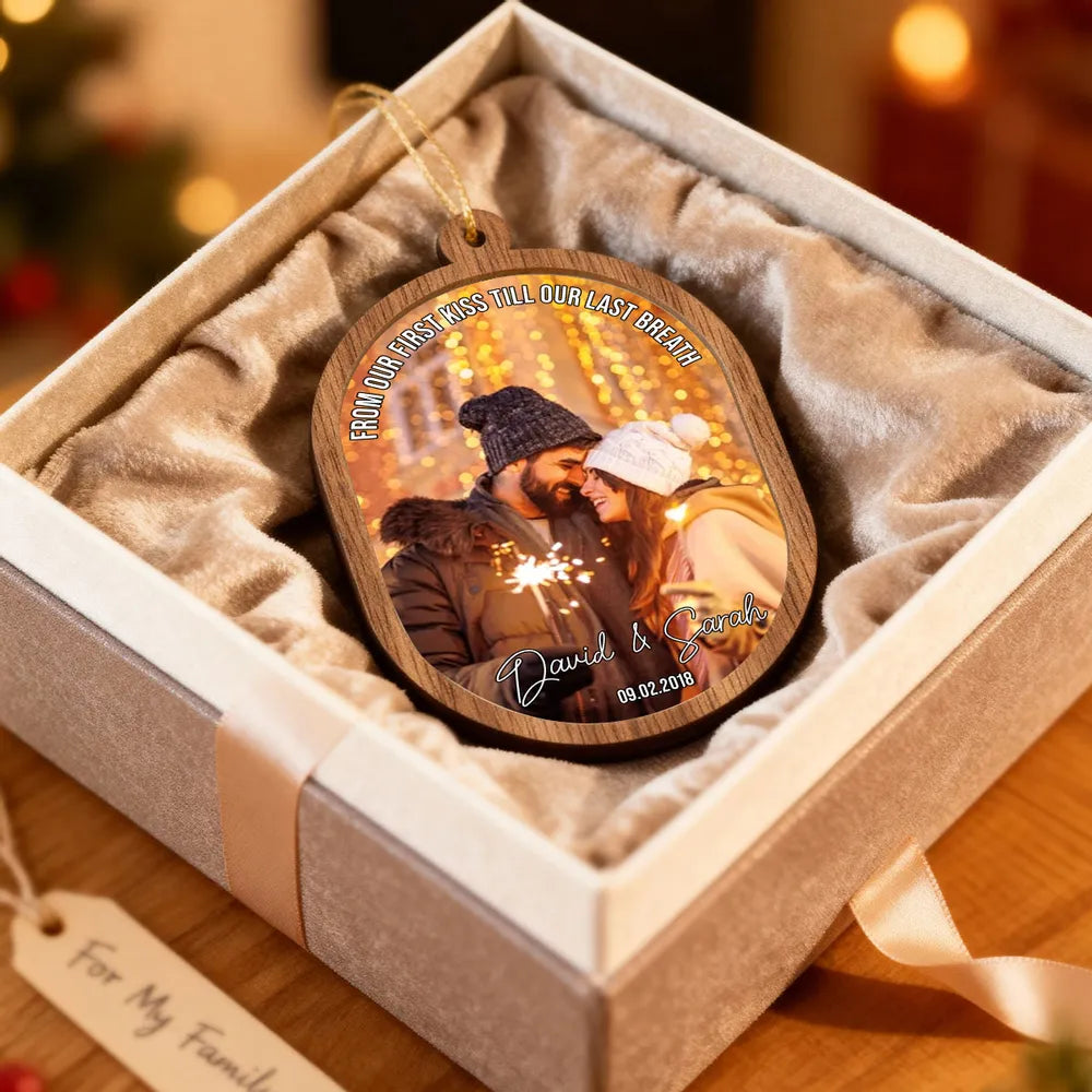 Personalized Couples Wooden Ornament - Romantic Keepsake for Christmas Ornament MagicInPrints
