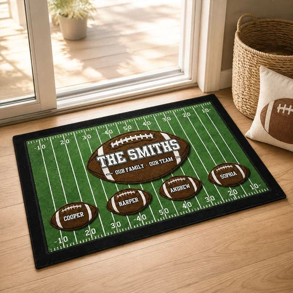 Personalized Doormat for Football Family Gift Custom Team Name
