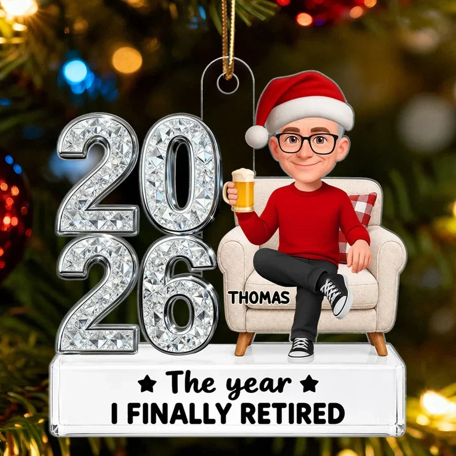Personalized Acrylic Retirement Ornament Funny Gift for Coworker