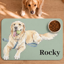 Load image into Gallery viewer, Personalized Flannel Pet Mat Custom Dog Portrait Gift for Dog Lovers
