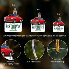 Load image into Gallery viewer, Personalized Acrylic Ornament New Driver Gift Red Convertible
