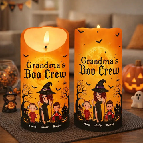 Personalized Flameless LED Candle for Grandma Halloween Decor Gift