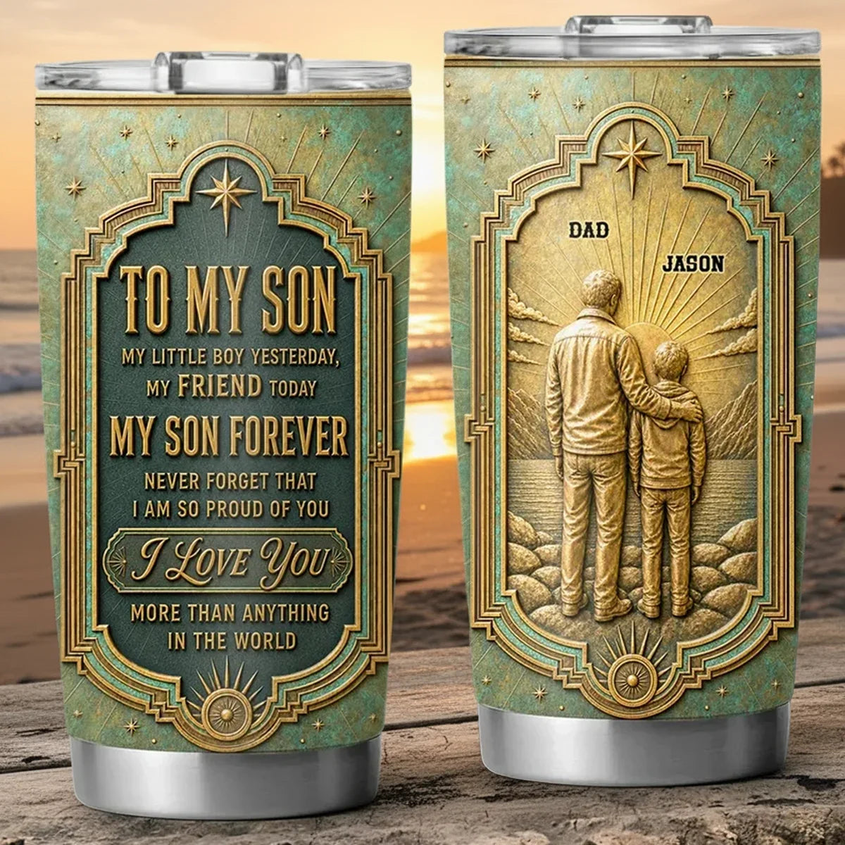 Personalized Insulated Travel Tumbler Proud Family Message for Son