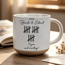 Load image into Gallery viewer, Personalized Ceramic Pottery Mug Tally Design Gift for Couples
