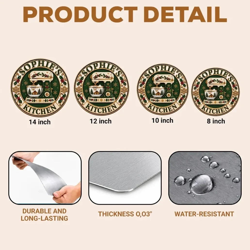 Personalized Shaped Metal Sign with Stand Mixer Kitchen Decor Gift for Home Cook